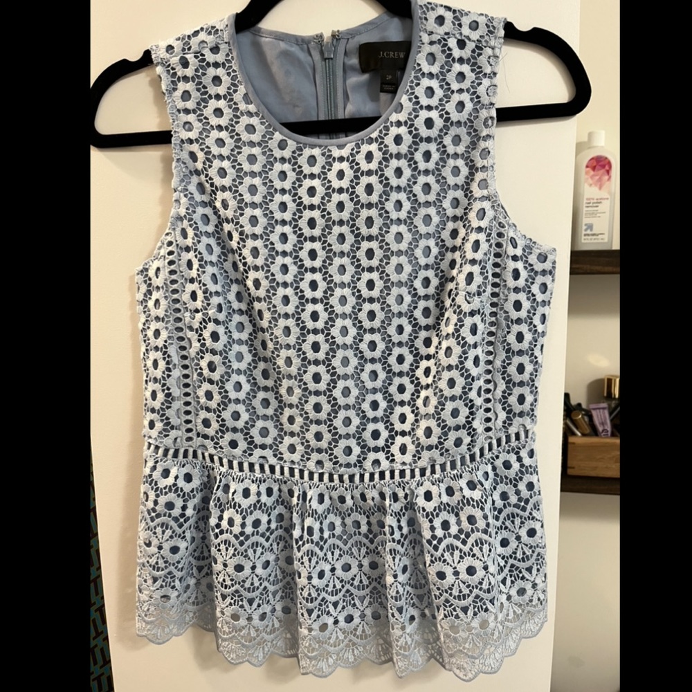 NEW Jcrew crochet/lace peplum top - 2P